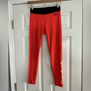 Reebok Core I Training Orange Logo Tights Leggings S